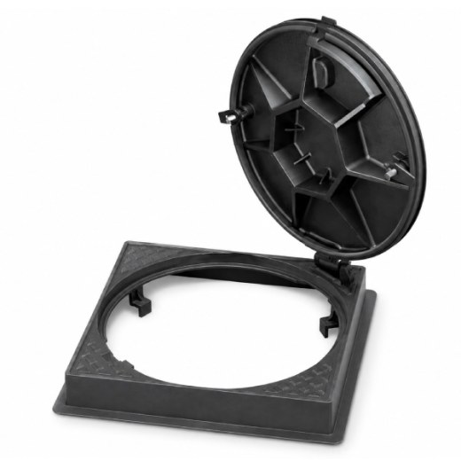Döküm Yuvarlak Kare Çerçeveli Rögar Kapağı Takımı Ø600 mm (DKT.600-D6) D400 - Döküm Rögar Kapakları - Kompozit Rögar