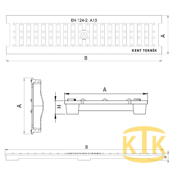 Döküm Yağmur Suyu Izgarası 300x500x27 mm (DI.3027-D)