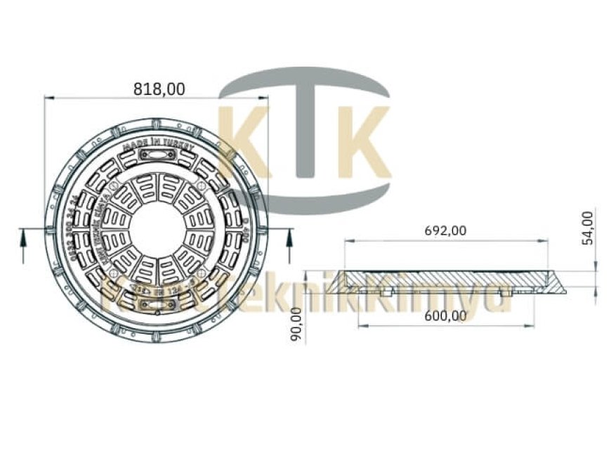 B125 Kompozit Rögar Kapağı 600mm Kalın Serisi